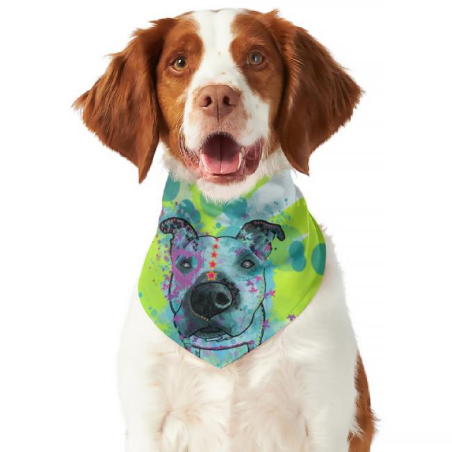 Hunde-Bandana Sancho - Popart Hundedesign, 100 % Polyester, 70x30 cm, verstellbar, waschbar